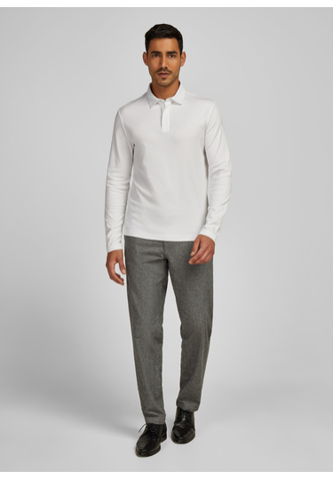 POLO LONGSLEEVE, White