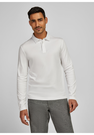 POLO LONGSLEEVE, White