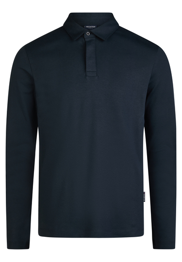 POLO LONGSLEEVE, Midnight blue Frontansicht
