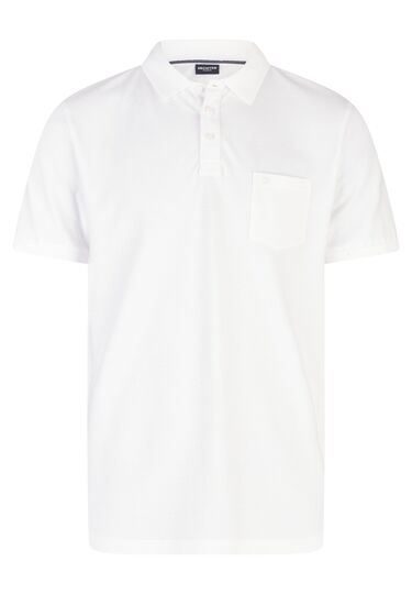 Basic Jersey Polo, white Frontansicht