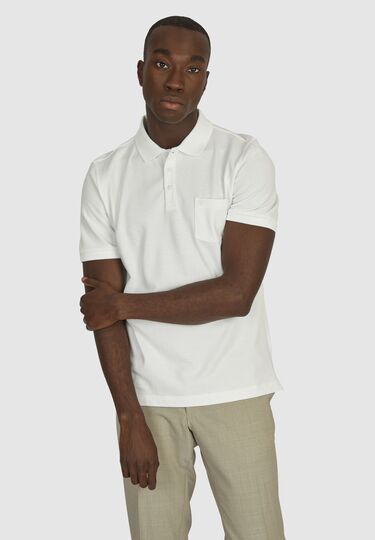 Basic Jersey Polo, white