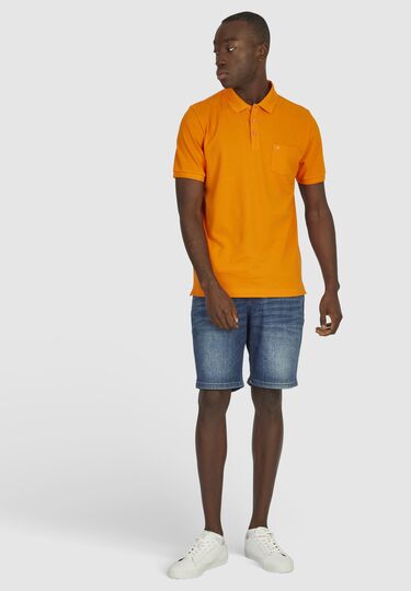 Basic Jersey Polo, orange Detailansicht 1