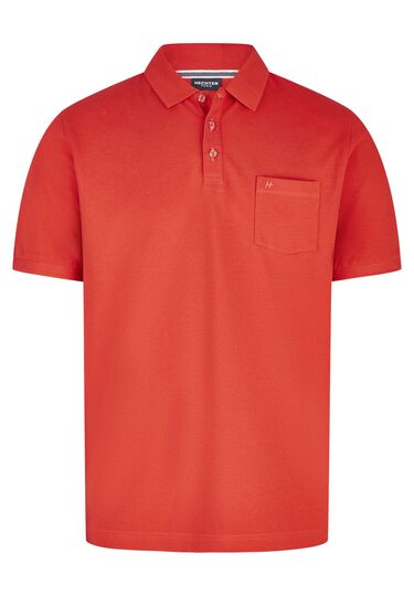 Basic Jersey Polo, chili Frontansicht