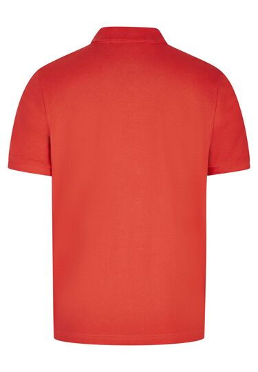 Basic Jersey Polo, chili Rückansicht