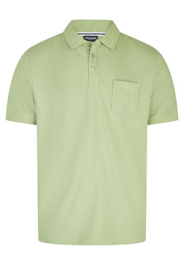 Basic Jersey Polo, kiwi Frontansicht