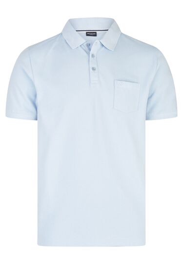 Basic Jersey Polo, sky blue Rückansicht