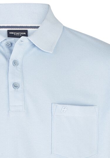 Basic Jersey Polo, sky blue Detailansicht 2