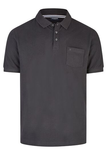 Basic Jersey Polo, black Frontansicht