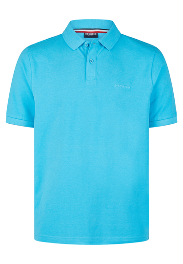 Piquee-Poloshirt, turquoise Frontansicht