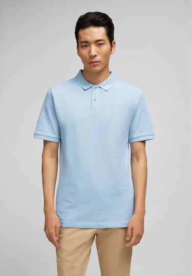 Piquee-Poloshirt, light blue