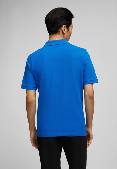 Piquee-Poloshirt, cornflower Rückansicht