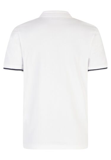 Basic Jersey Polo, white Rückansicht