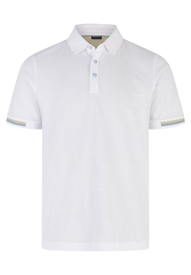 Basic Jersey Polo, white Frontansicht