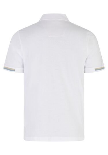 Basic Jersey Polo, white Rückansicht