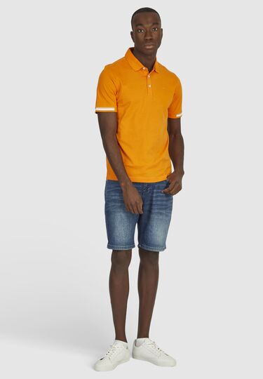Basic Jersey Polo, orange Detailansicht 1