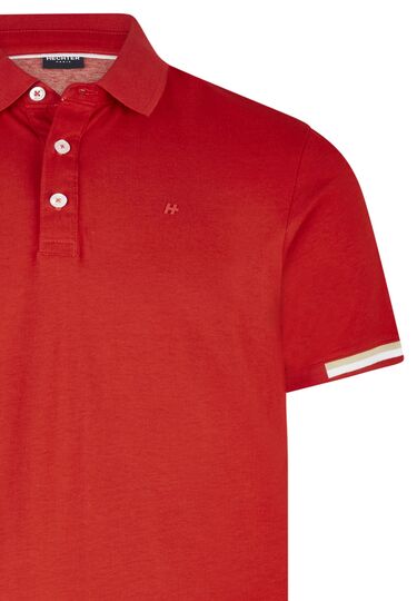 Basic Jersey Polo, chili Detailansicht 2