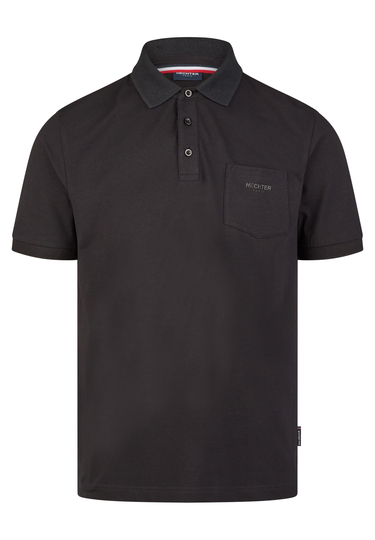 POLO JERSEY H-ECO, Black Frontansicht