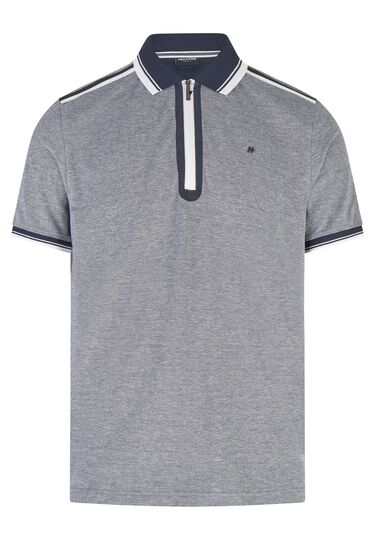 Klassisches Poloshirt, midnight blue Frontansicht