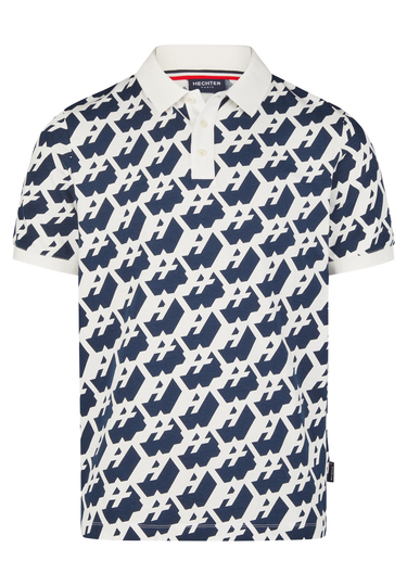 Alloverprint Polo, white Frontansicht