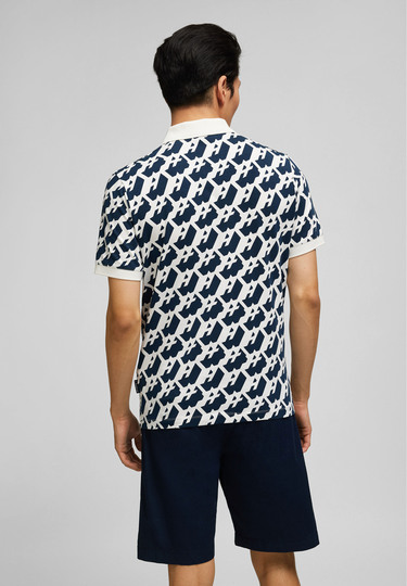 Alloverprint Polo, white Rückansicht