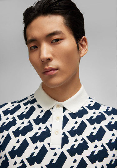 Alloverprint Polo, white Detailansicht 1