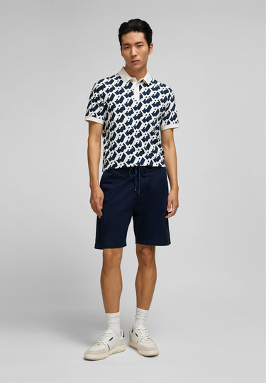 Alloverprint Polo, white Detailansicht 2