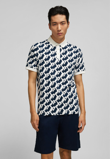 Alloverprint Polo, white 
