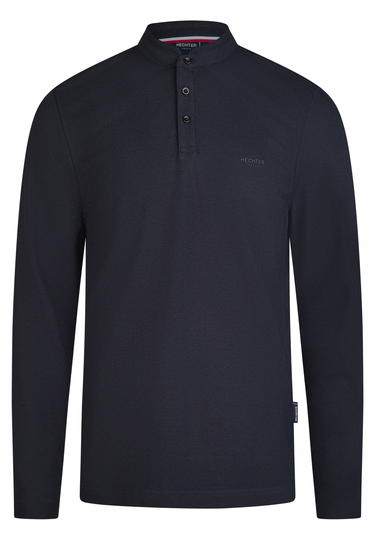 POLO LONGSLEEVE, Midnight blue Frontansicht