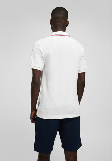 Piquee-Poloshirt, white Rückansicht
