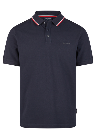 Piquee-Poloshirt, midnight blue Frontansicht