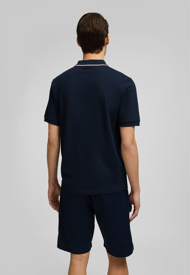 Piquee-Poloshirt, midnight blue Rückansicht