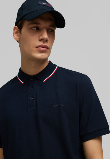 Piquee-Poloshirt, midnight blue Detailansicht 1