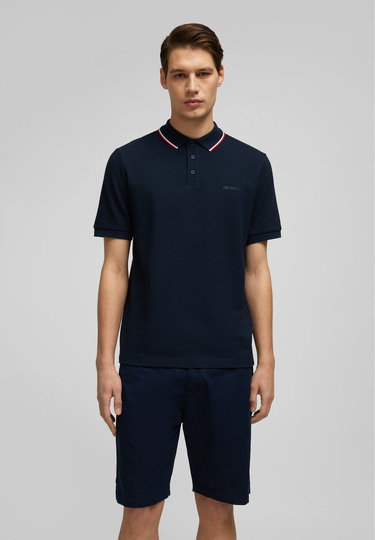 Piquee-Poloshirt, midnight blue