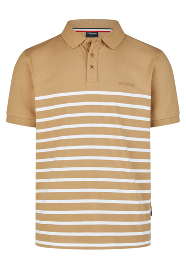 Jersey Poloshirt, camel Frontansicht