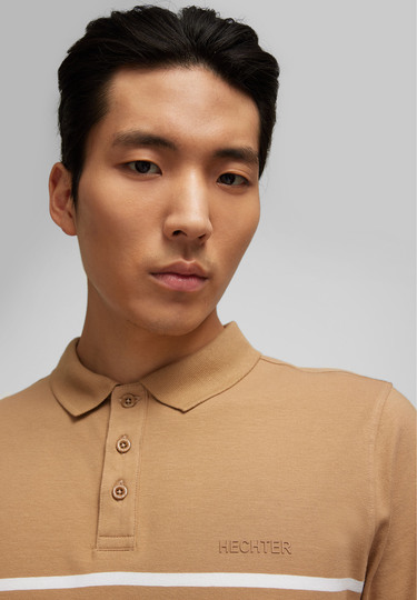 Jersey Poloshirt, camel Detailansicht 1