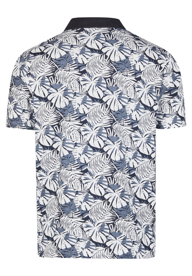 Floral polo shirt, midnight blue