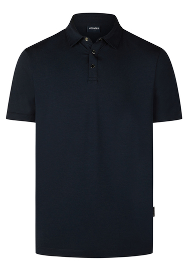 POLO JERSEY H-ECO, Midnight blue Frontansicht