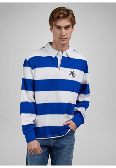 Poloshirt, royal Rückansicht