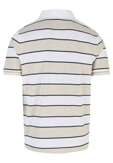 Modisches Poloshirt, sand Rückansicht