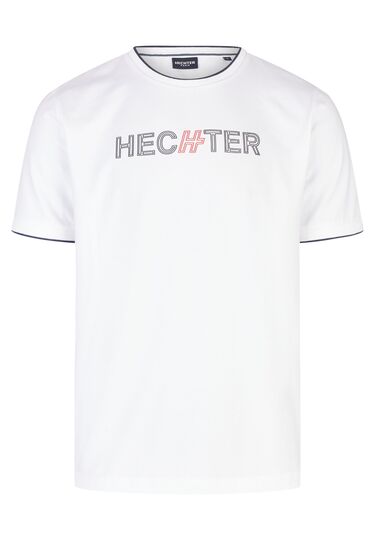 Sporty round neck T-shirt, white Frontansicht