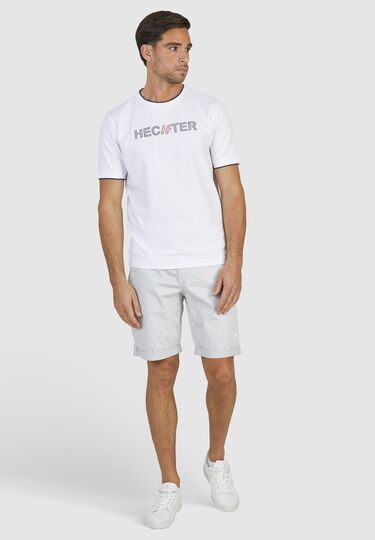 Sporty round neck T-shirt, white Detailansicht 1