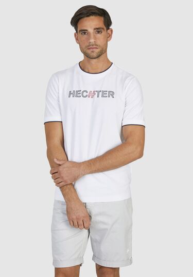 Sporty round neck T-shirt, white