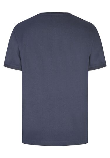 Sportives Rundhals T-Shirt, midnight blue Rückansicht
