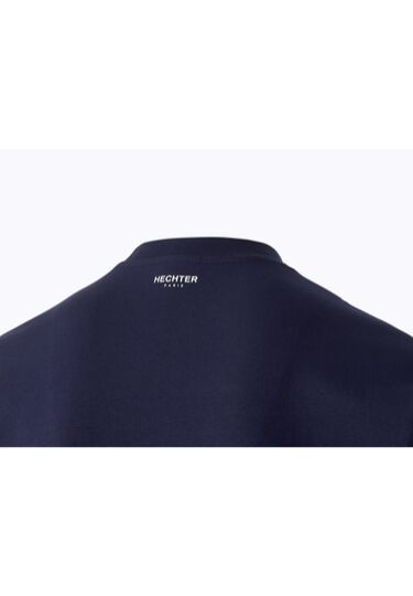 T-Shirt aus Stretch-Baumwolle mit Logo Print, midnight blue Detailansicht 1