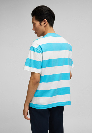 Colour Blocking T-Shirt, turquoise Rückansicht
