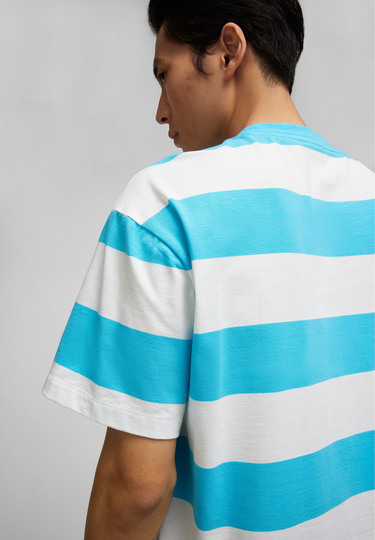 Colour Blocking T-Shirt, turquoise Detailansicht 1