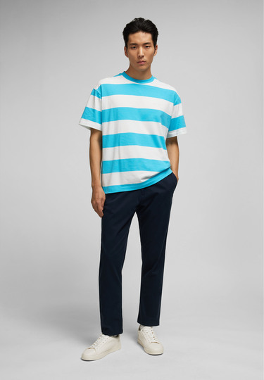 Colour Blocking T-Shirt, turquoise Detailansicht 2