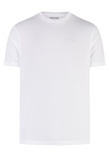 Zeitloses T-Shirt mit dezenter Logo-Stickerei Doppelpack, white Frontansicht