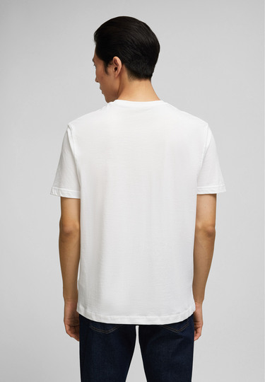 Zeitloses T-Shirt mit dezenter Logo-Stickerei Doppelpack, white Rückansicht