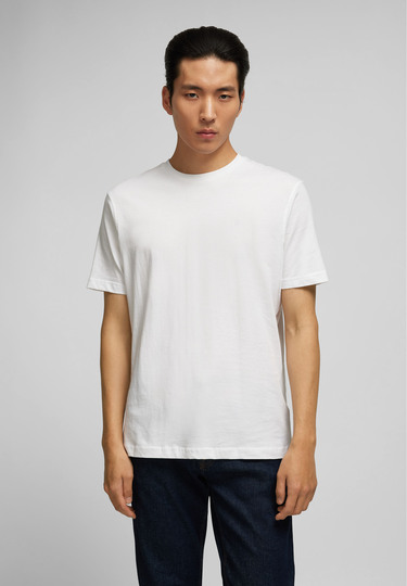 Zeitloses T-Shirt mit dezenter Logo-Stickerei Doppelpack, white